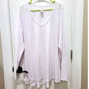Member's Mark Everyday Legging Tee XXL White Long Sleeve V-Neck Stretch Top